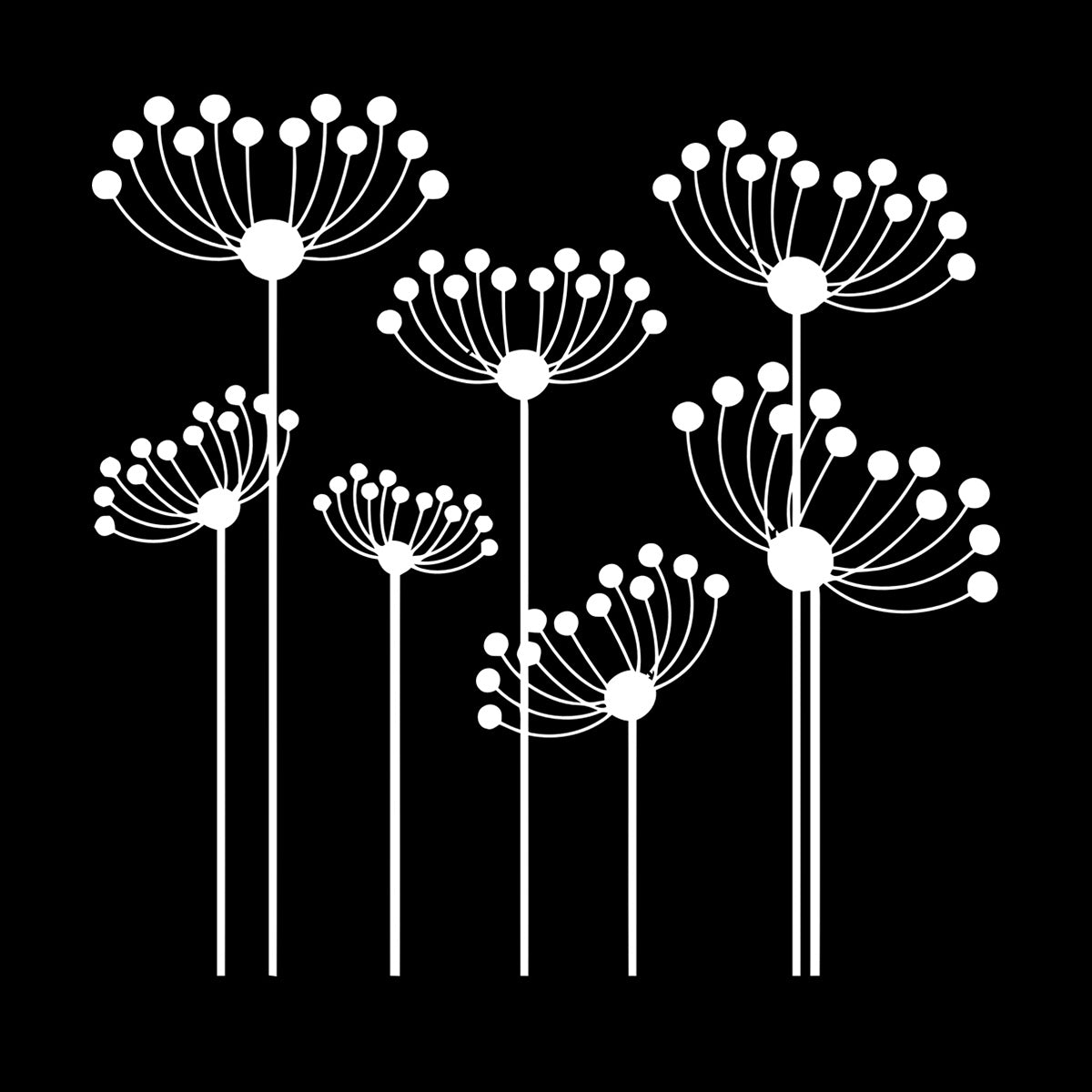 Vinyl Wall Decals Flowerbed Abstract Flowers Garden Window Decals