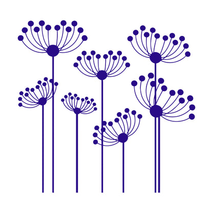 Vinyl Wall Decals Flowerbed Abstract Flowers Garden Window Decals