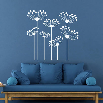 Vinyl Wall Decals Flowerbed Abstract Flowers Garden Window Decals