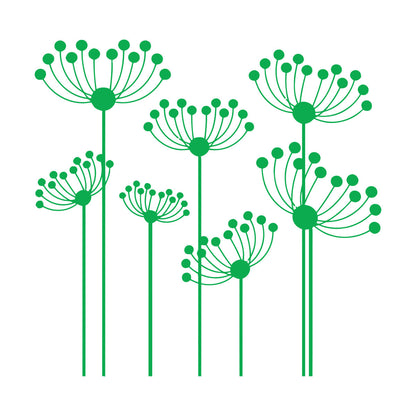 Vinyl Wall Decals Flowerbed Abstract Flowers Garden Window Decals