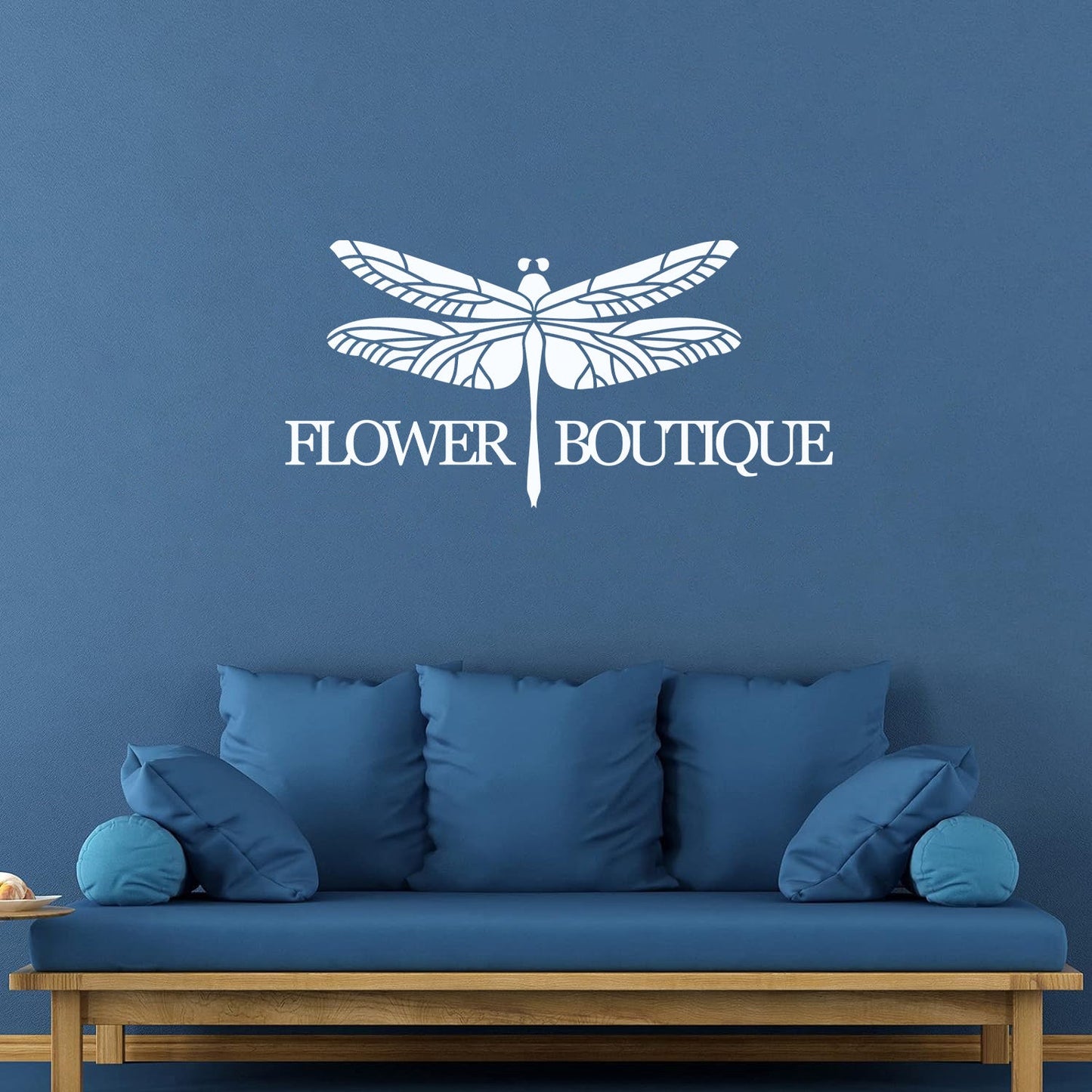 Engraving Decals Flower Boutique Logo Dragonfly Glass Stickers