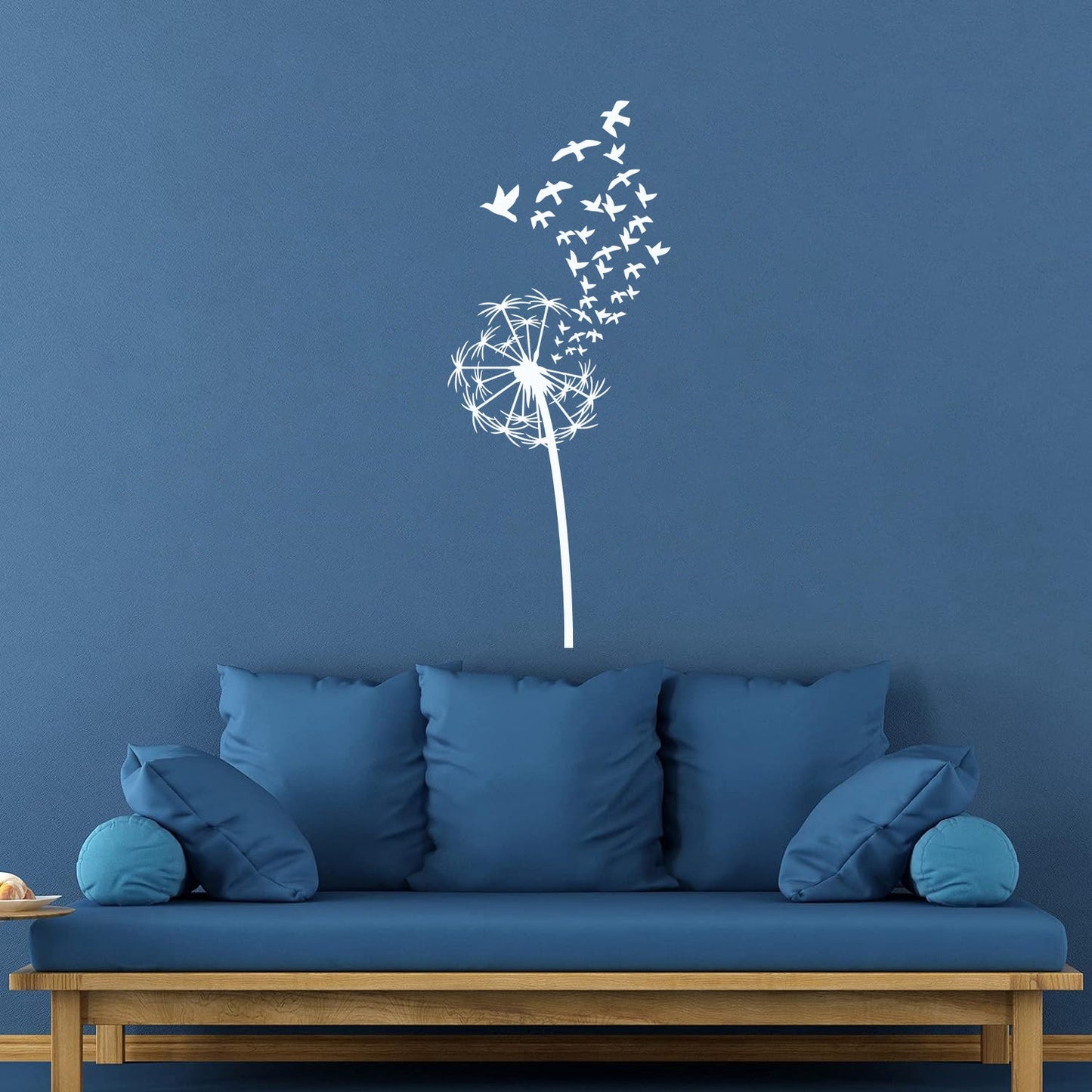Vinyl Art Sticker Flower Dandelion With Birds Patterns Natural Summer Equipped With Transfer Film Kit