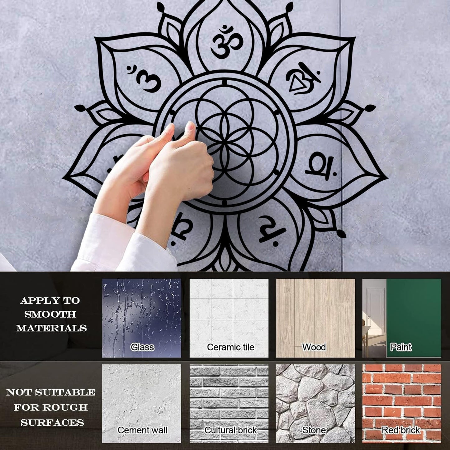 Wall Decals Flower Mandala With Chakras Sacred Geometry Can Modify And Add Information