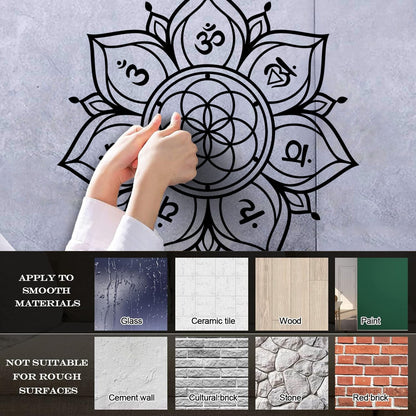 Wall Decals Flower Mandala With Chakras Sacred Geometry Can Modify And Add Information