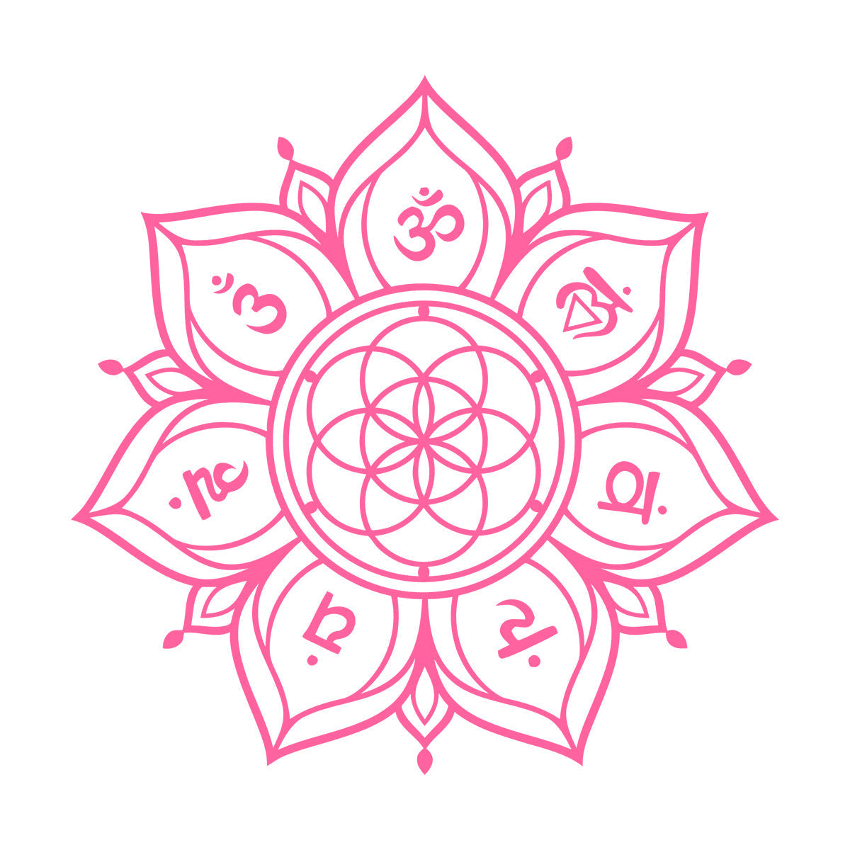 Wall Decals Flower Mandala With Chakras Sacred Geometry Can Modify And Add Information