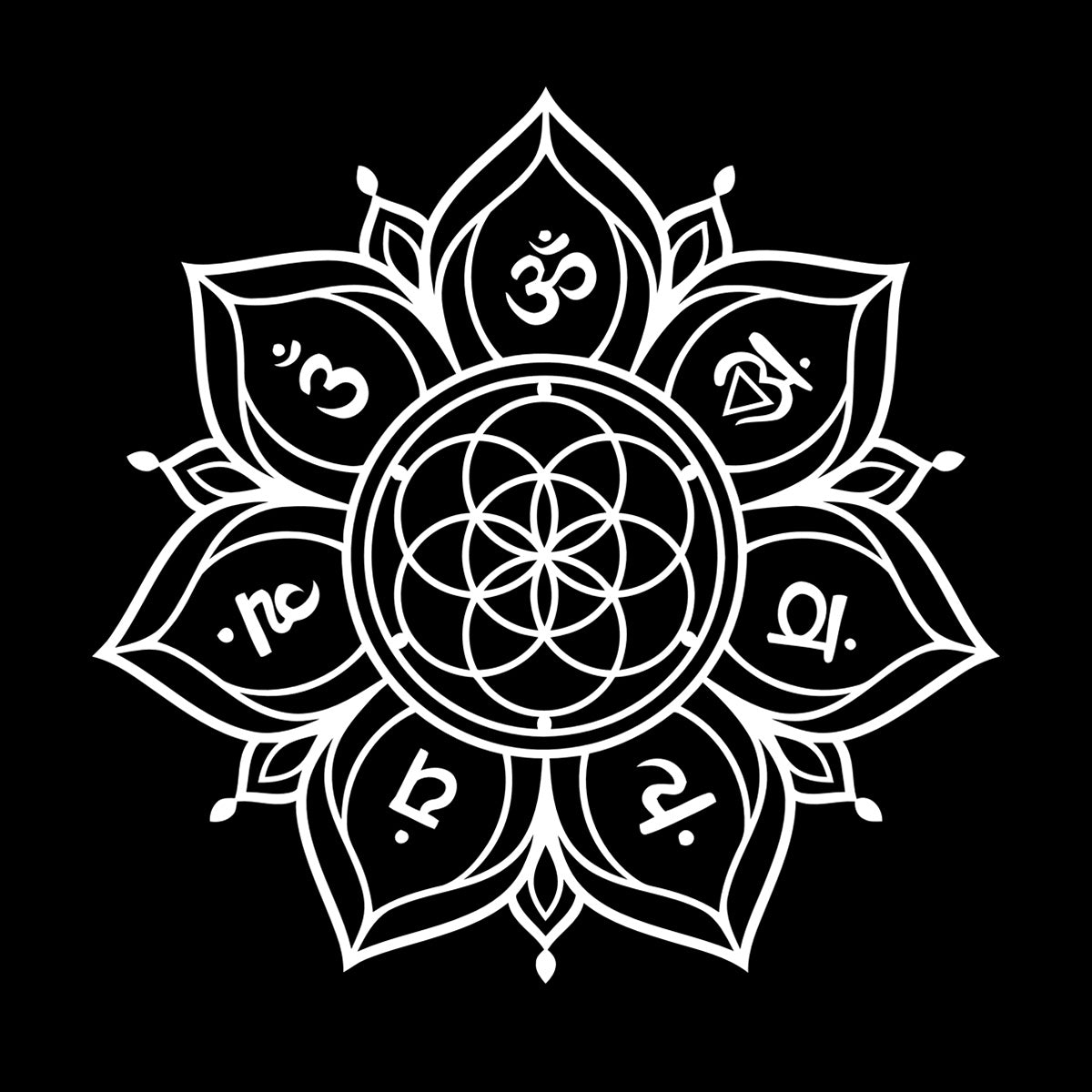 Wall Decals Flower Mandala With Chakras Sacred Geometry Can Modify And Add Information