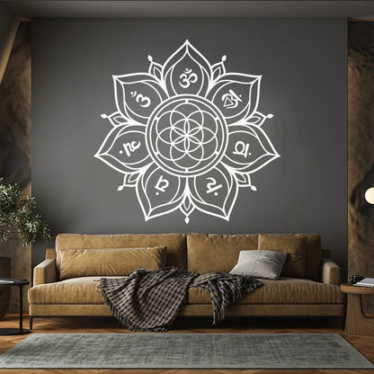 Wall Decals Flower Mandala With Chakras Sacred Geometry Can Modify And Add Information