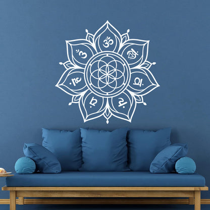 Wall Decals Flower Mandala With Chakras Sacred Geometry Can Modify And Add Information