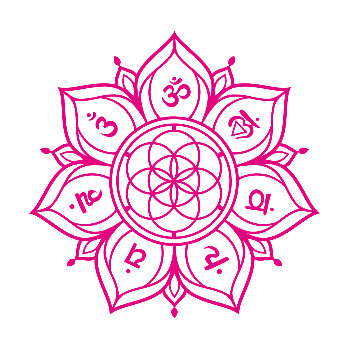 Wall Decals Flower Mandala With Chakras Sacred Geometry Can Modify And Add Information