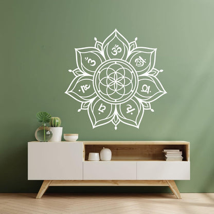 Wall Decals Flower Mandala With Chakras Sacred Geometry Can Modify And Add Information