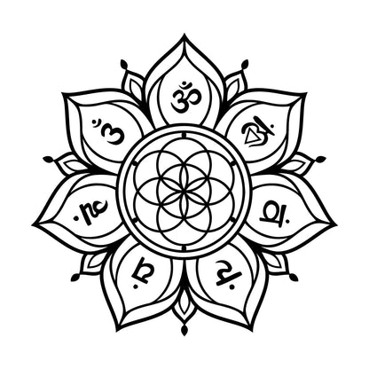 Wall Decals Flower Mandala With Chakras Sacred Geometry Can Modify And Add Information