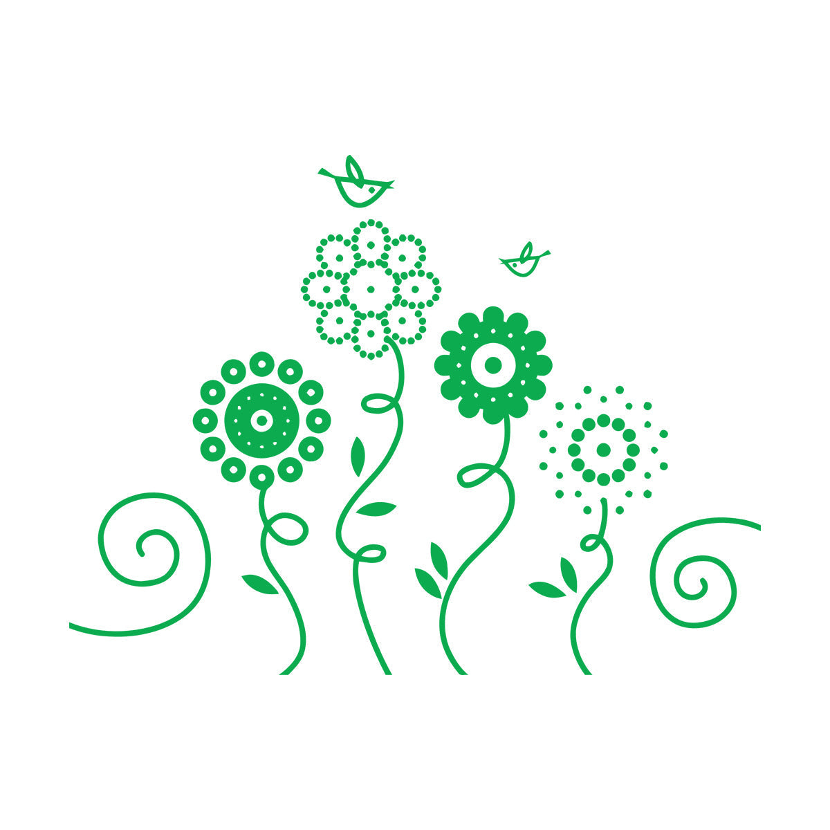 Lettering Stickers Flowers Garden Birds Natural Nursery Easy Installation