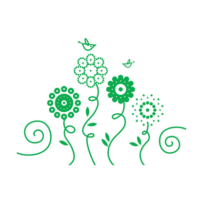Lettering Stickers Flowers Garden Birds Natural Nursery Easy Installation