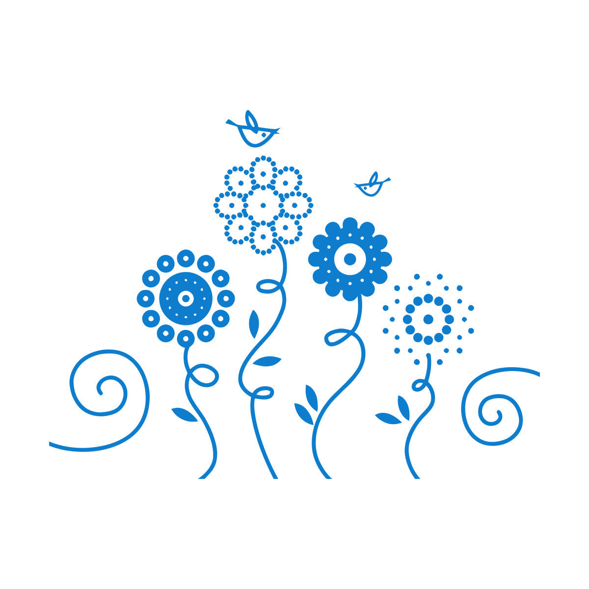 Lettering Stickers Flowers Garden Birds Natural Nursery Easy Installation