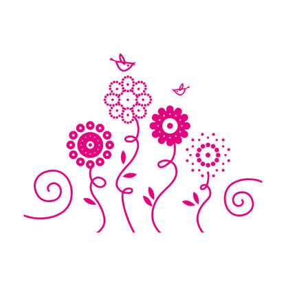 Lettering Stickers Flowers Garden Birds Natural Nursery Easy Installation