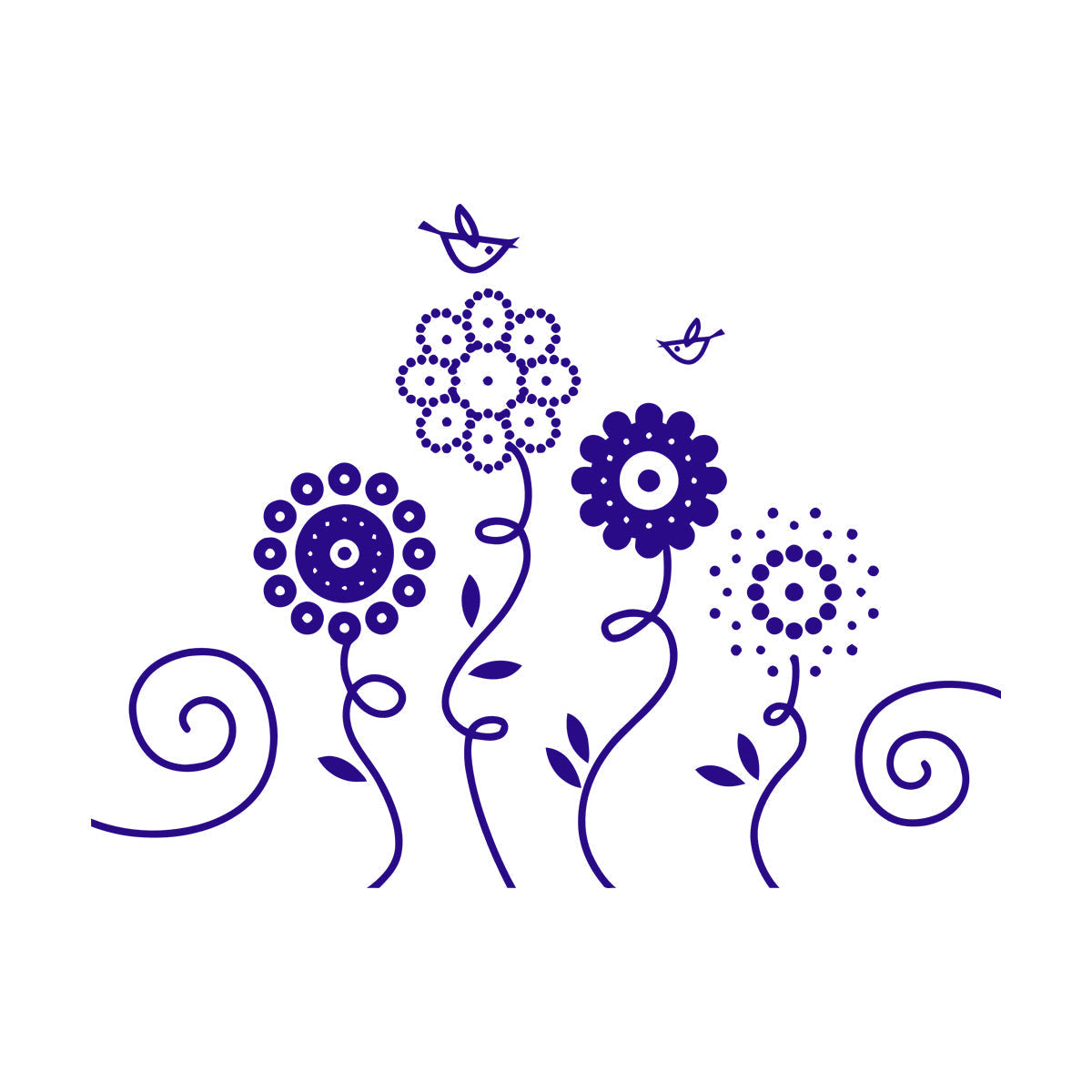 Lettering Stickers Flowers Garden Birds Natural Nursery Easy Installation