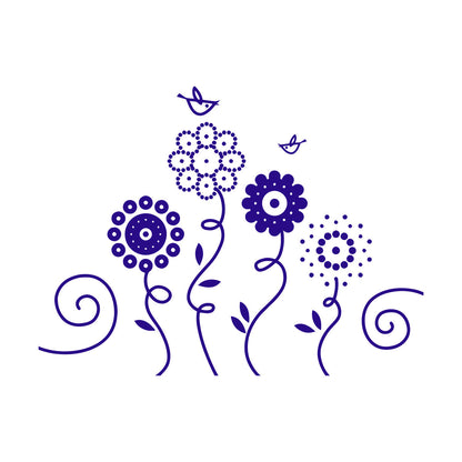 Lettering Stickers Flowers Garden Birds Natural Nursery Easy Installation