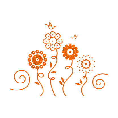 Lettering Stickers Flowers Garden Birds Natural Nursery Easy Installation