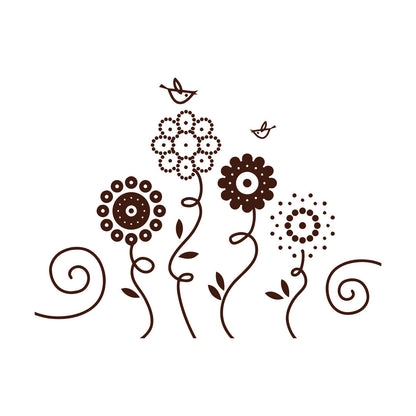 Lettering Stickers Flowers Garden Birds Natural Nursery Easy Installation