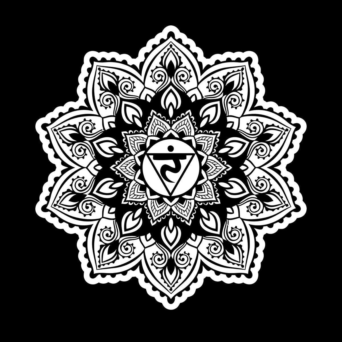 Vinyl Wall Decals Flowers Mandala Patterns Ornament Meditate Balance It Won'T Fall Off