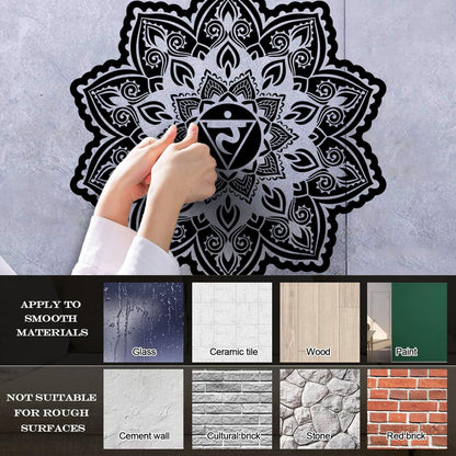 Vinyl Wall Decals Flowers Mandala Patterns Ornament Meditate Balance It Won'T Fall Off