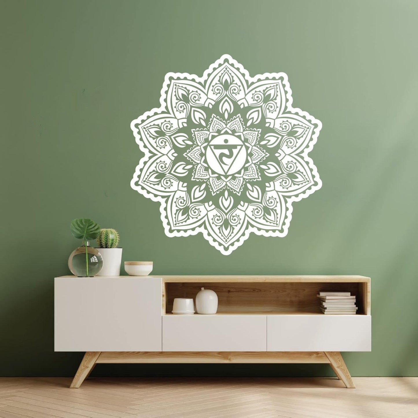 Vinyl Wall Decals Flowers Mandala Patterns Ornament Meditate Balance It Won'T Fall Off