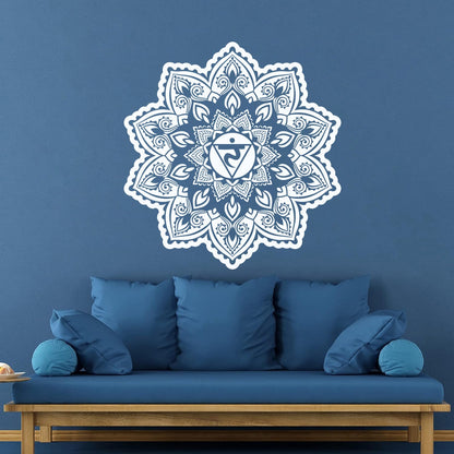 Vinyl Wall Decals Flowers Mandala Patterns Ornament Meditate Balance It Won'T Fall Off