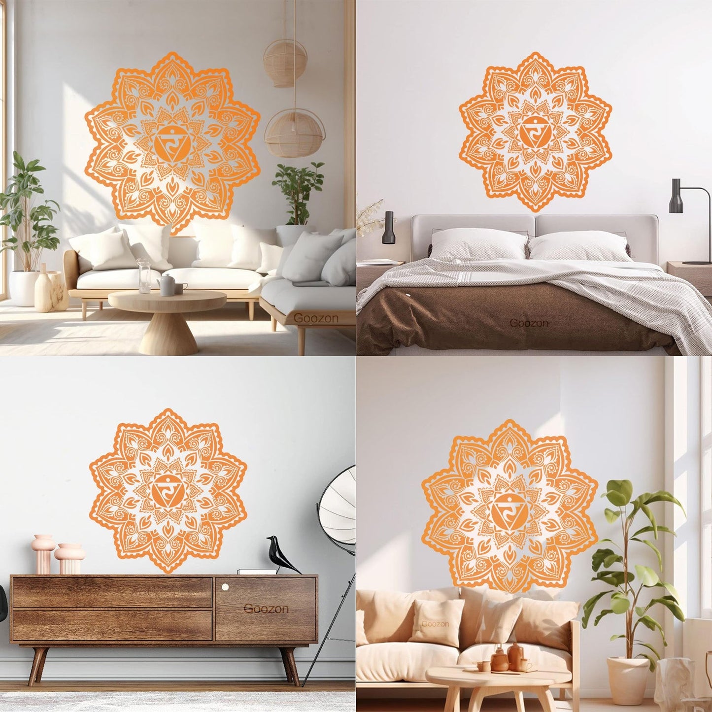 Vinyl Wall Decals Flowers Mandala Patterns Ornament Meditate Balance It Won'T Fall Off