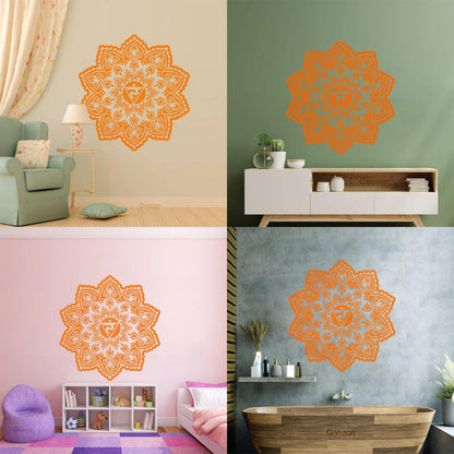 Vinyl Wall Decals Flowers Mandala Patterns Ornament Meditate Balance It Won'T Fall Off