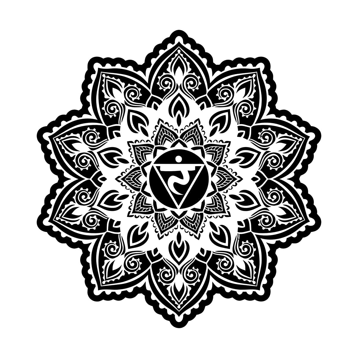 Vinyl Wall Decals Flowers Mandala Patterns Ornament Meditate Balance It Won'T Fall Off