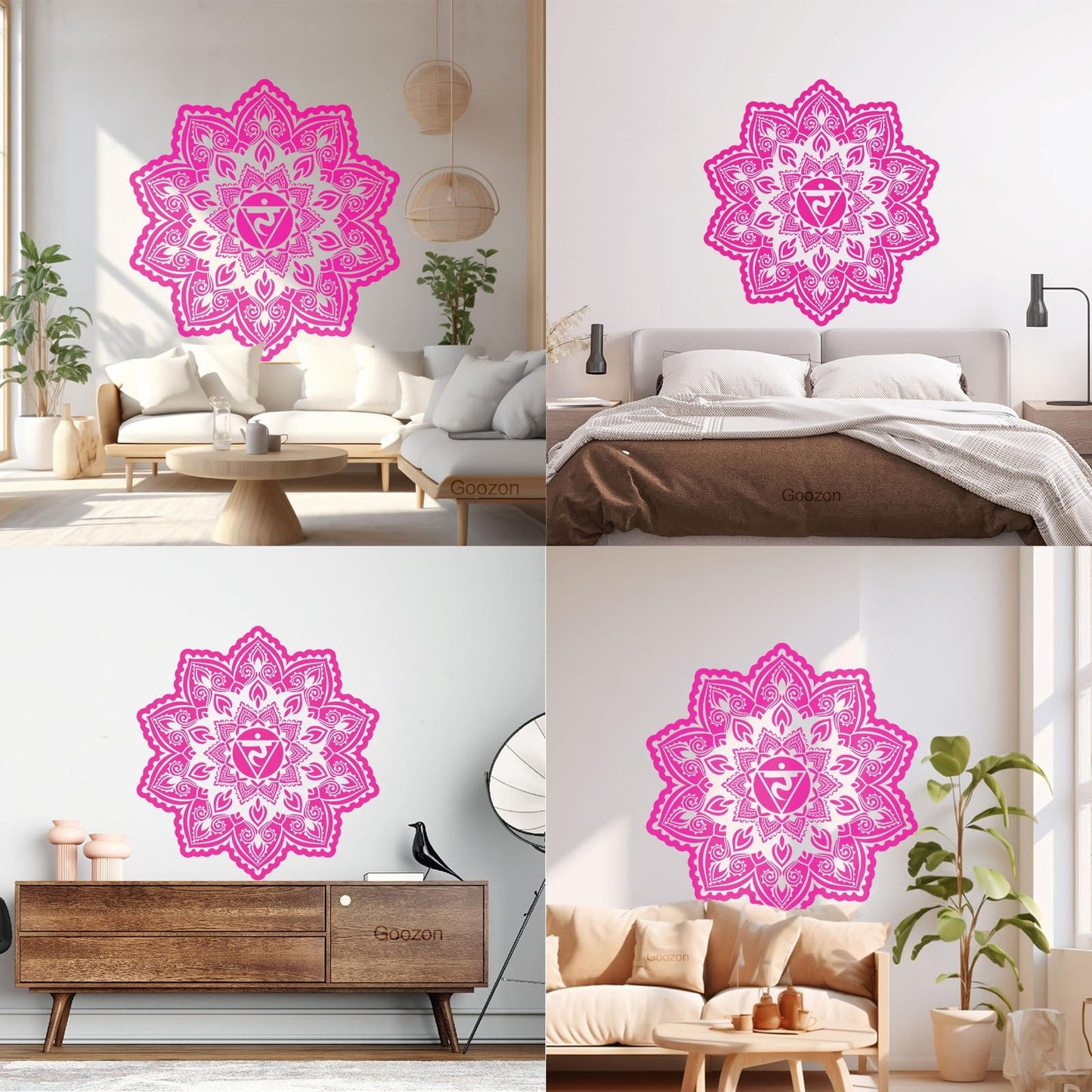 Vinyl Wall Decals Flowers Mandala Patterns Ornament Meditate Balance It Won'T Fall Off