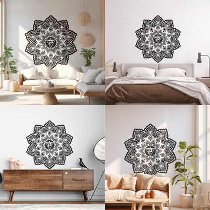 Vinyl Wall Decals Flowers Mandala Patterns Ornament Meditate Balance It Won'T Fall Off