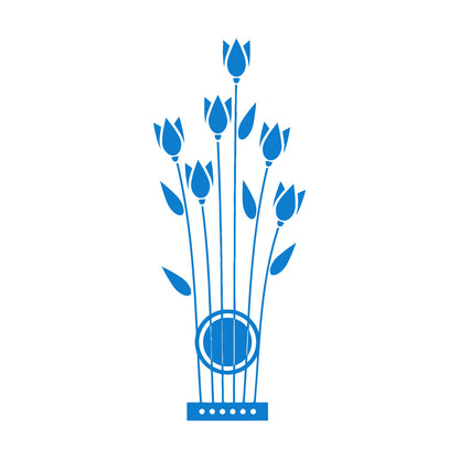 Wall Vinyl Sticker Decor Flowers Tulips Musical Instrument Strings Wall Beautification