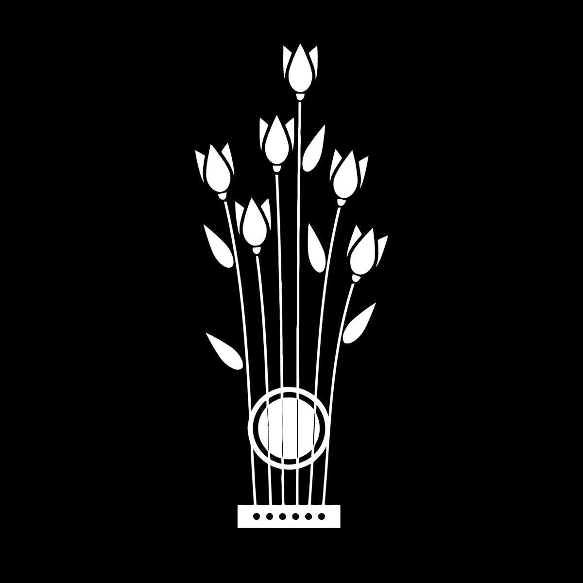 Wall Vinyl Sticker Decor Flowers Tulips Musical Instrument Strings Wall Beautification