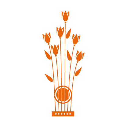 Wall Vinyl Sticker Decor Flowers Tulips Musical Instrument Strings Wall Beautification