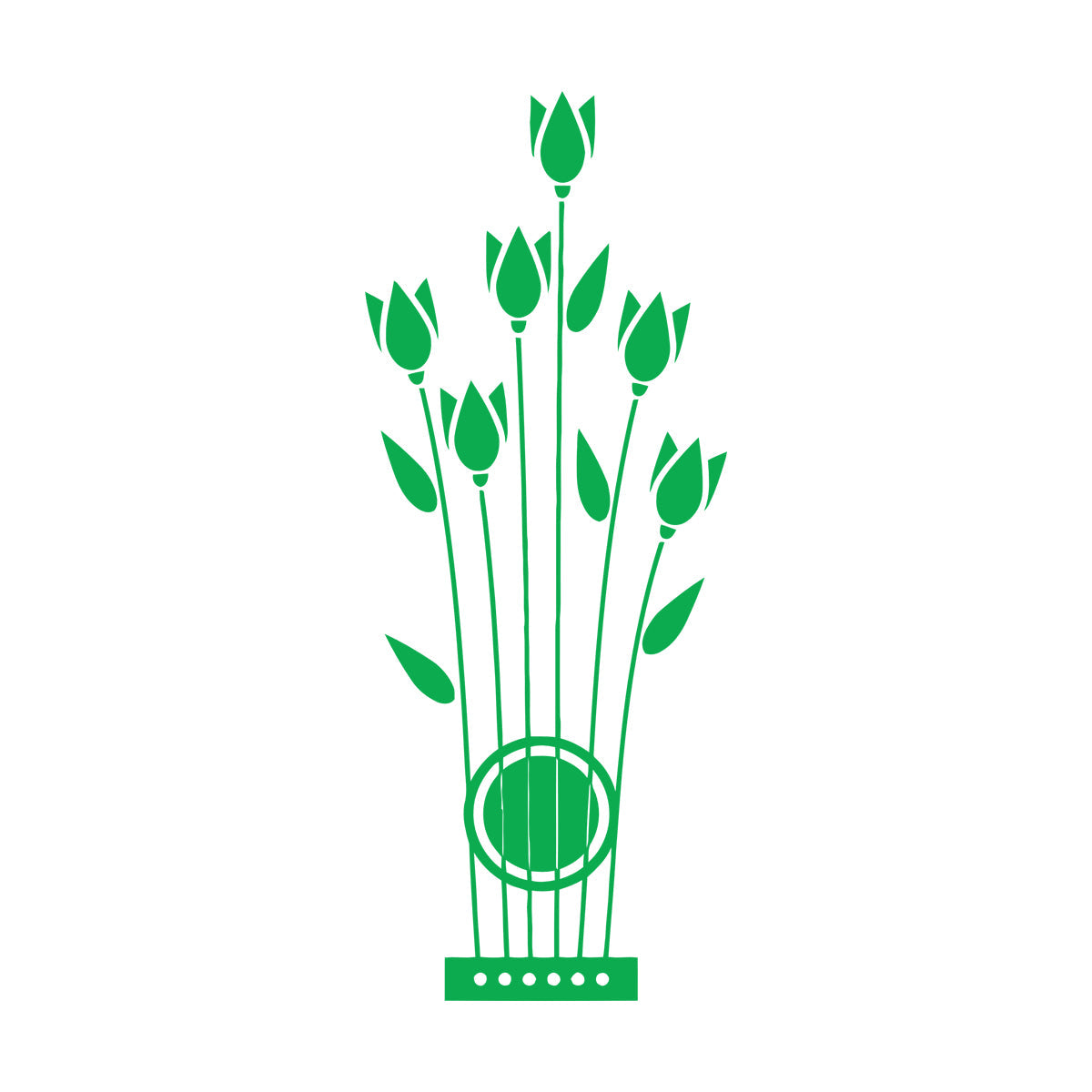 Wall Vinyl Sticker Decor Flowers Tulips Musical Instrument Strings Wall Beautification