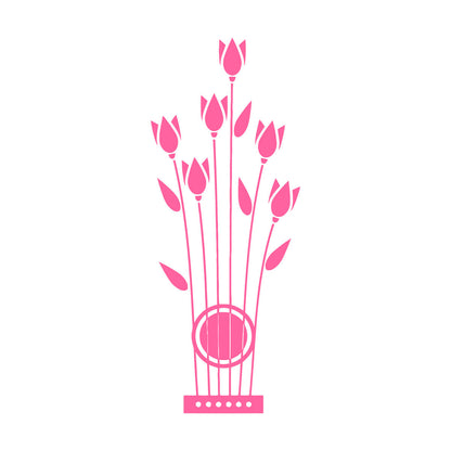 Wall Vinyl Sticker Decor Flowers Tulips Musical Instrument Strings Wall Beautification