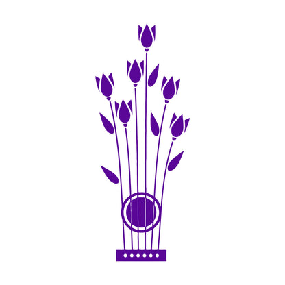 Wall Vinyl Sticker Decor Flowers Tulips Musical Instrument Strings Wall Beautification