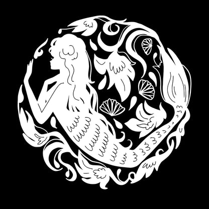 Mural And Wall Vinyl Decal Girl Teen Mermaid Flowers Sea Ocean Myth Waterproof