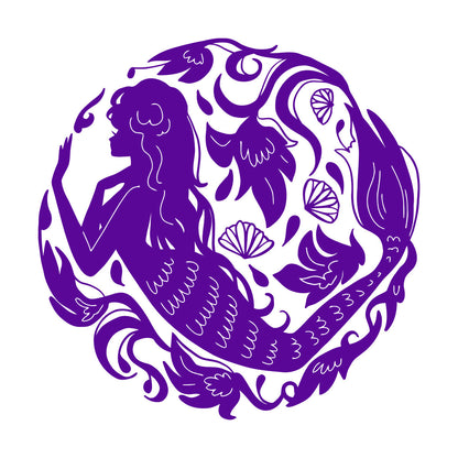 Mural And Wall Vinyl Decal Girl Teen Mermaid Flowers Sea Ocean Myth Waterproof