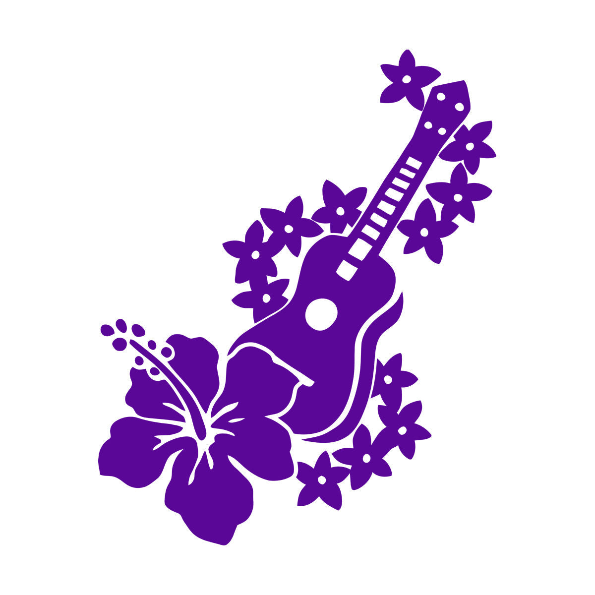 Vinyl Art Sticker Guitar Musician Flowers Romantic Song Car Body Decoration