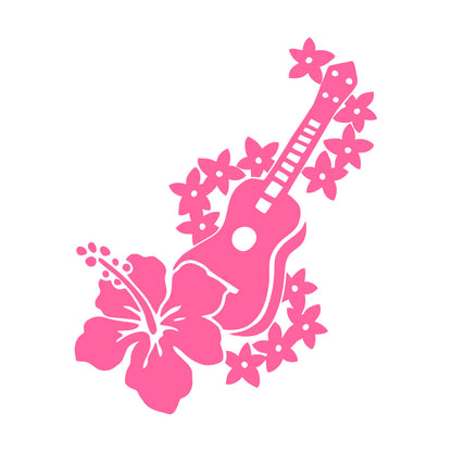Vinyl Art Sticker Guitar Musician Flowers Romantic Song Car Body Decoration