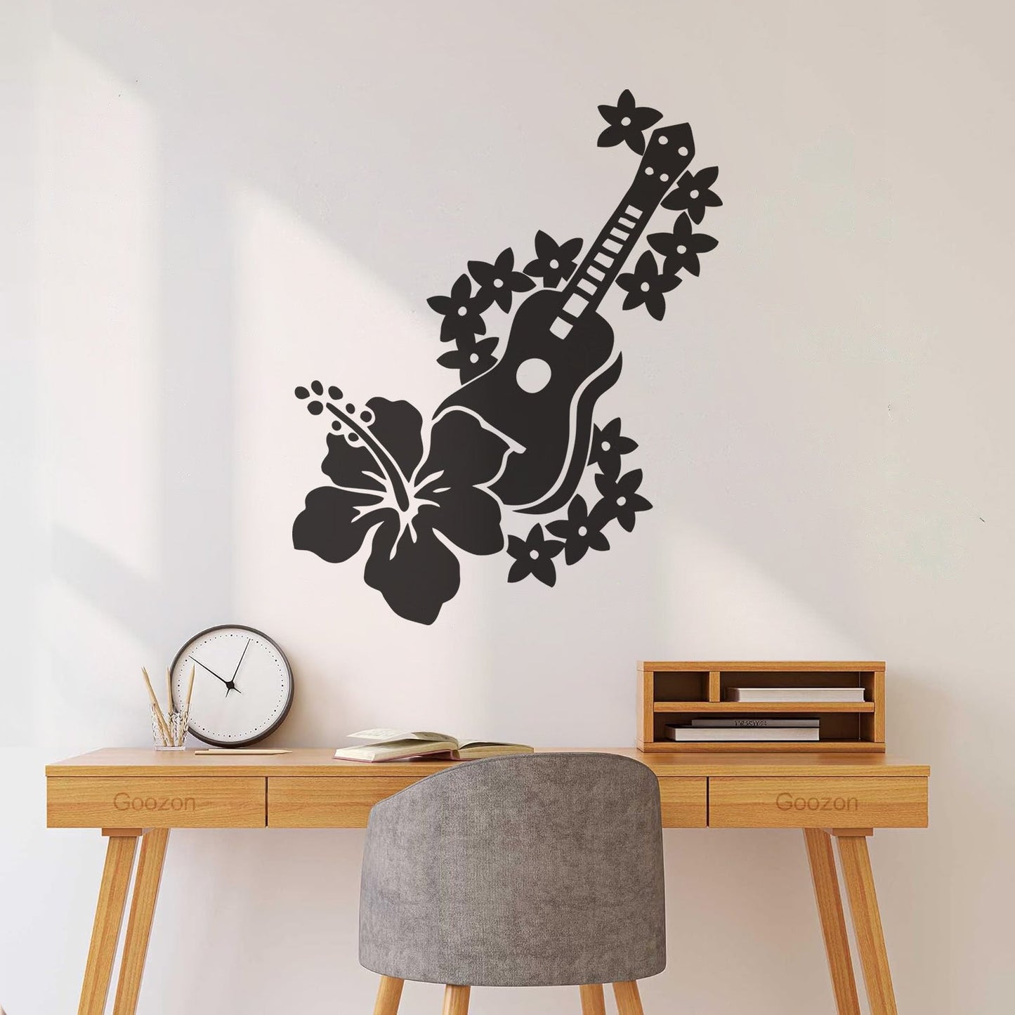 Vinyl Art Sticker Guitar Musician Flowers Romantic Song Car Body Decoration