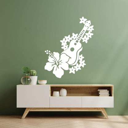 Vinyl Art Sticker Guitar Musician Flowers Romantic Song Car Body Decoration