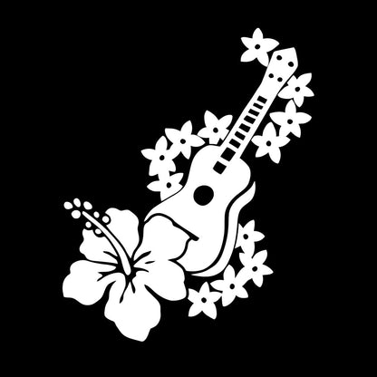 Vinyl Art Sticker Guitar Musician Flowers Romantic Song Car Body Decoration