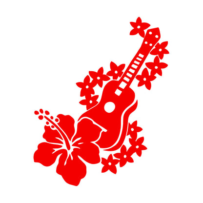 Vinyl Art Sticker Guitar Musician Flowers Romantic Song Car Body Decoration