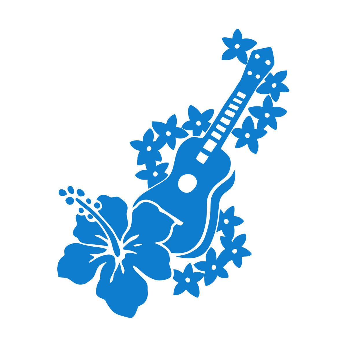 Vinyl Art Sticker Guitar Musician Flowers Romantic Song Car Body Decoration