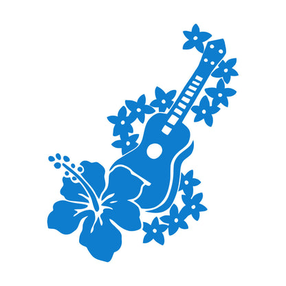 Vinyl Art Sticker Guitar Musician Flowers Romantic Song Car Body Decoration