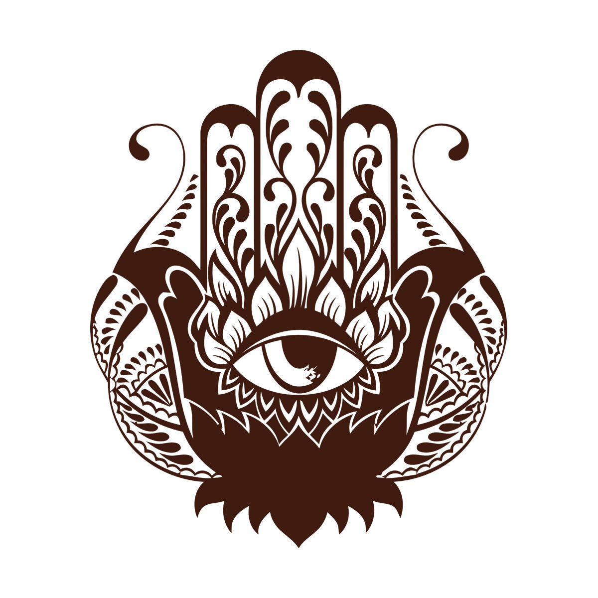 Wall Decals Paster Paper Hamsa Amulet Talisman Lotus Flower Home Removable Without Leaving Glue