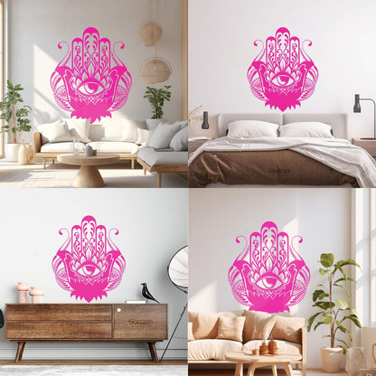 Wall Decals Paster Paper Hamsa Amulet Talisman Lotus Flower Home Removable Without Leaving Glue